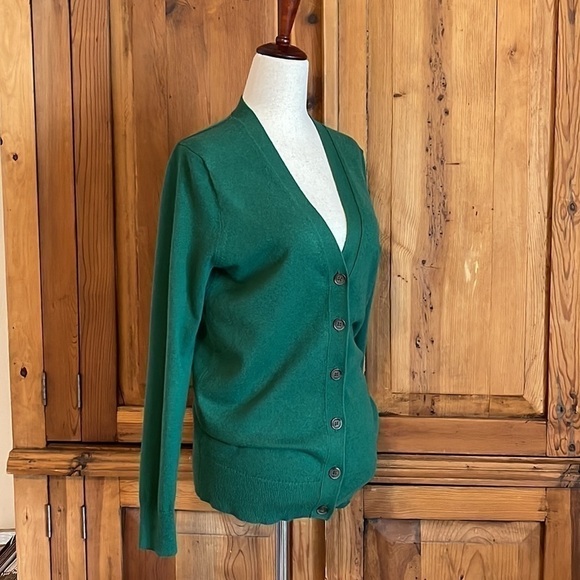 NWT J. Crew Green cotton/wool blend button down Cardiga… - Picture 3 of 8